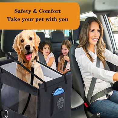 IDEALHOUSE Grey Foldable Car Dog Crate with Breathable Mesh