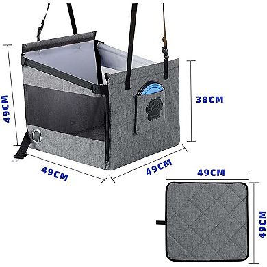 IDEALHOUSE Grey Foldable Car Dog Crate with Breathable Mesh