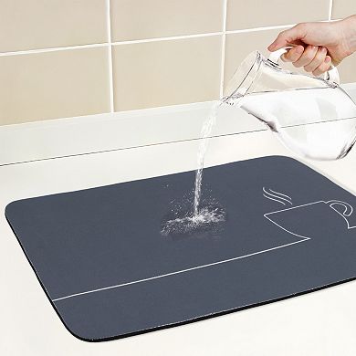 1Pc Large Diatomaceous Stone Dish Drying Mat, Quick Dry Coffee Bar Mat 19.7*15.7 in