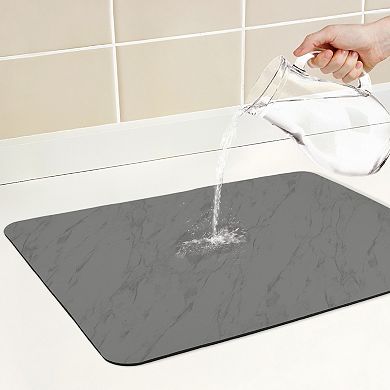 1Pc Diatomaceous Stone Dish Drying Mat with Texture, Quick Dry Dish Drying Mats 19.7*15.7 in