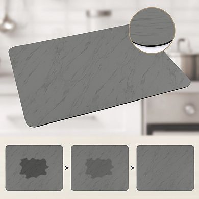 1Pc Diatomaceous Stone Dish Drying Mat with Texture, Quick Dry Dish Drying Mats 19.7*15.7 in
