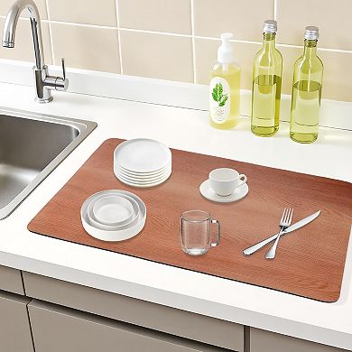 1Pc Large Diatomaceous Stone Dish Drying Mat, Solid Dish Drying Mats 19.7*11.8 in