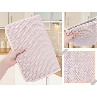 1Pc Dish Drying Mat, Absorbent Microfiber Stone Drying Mat for Kitchen Counter 15.7*11.8 in
