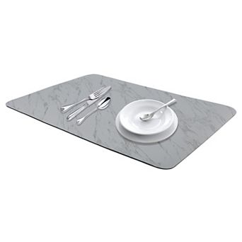 1 pc Diatomaceous Stone Dish Drying Mat with Texture, Quick Dry Dish Drying Mats 23.6*15.7 in