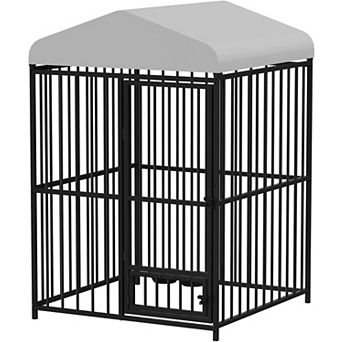 IDEALHOUSE 4x4 FT Outdoor Dog Kennel with Waterproof Cover