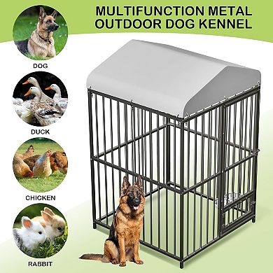 IDEALHOUSE 4x4 FT Outdoor Dog Kennel with Waterproof Cover