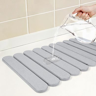 1Pc Foldable Diatomaceous Stone Dish Drying Mat, Quick Dry Dish Drying Mats 23.6*15.4 in