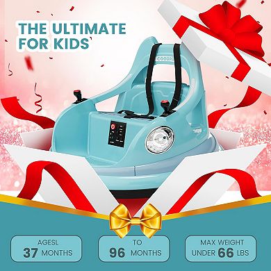 12V Kids Bumper Car with 360 Degree Spin, Remote Control, 2-Speed, Music & LED Lights for Kids