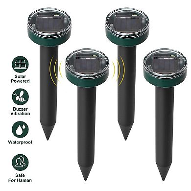 Solar-Powered Mole & Gopher Repellent 4 Pieces, Waterproof