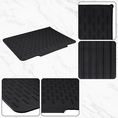 1Pc Silicone Dish Drying Mat, Easy Clean Slope Design Kitchen Mat 22.8*17.7*0.4 in