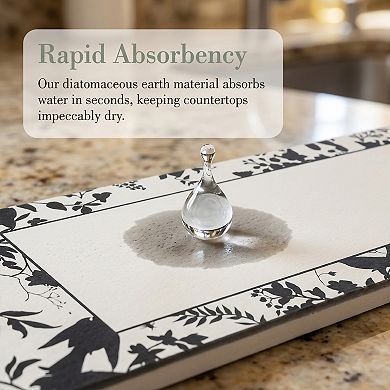 1Pc Faucet Mat for Kitchen Sink Splash Guard, Floral Kitchen Sink Mat 23.6*3.9 in