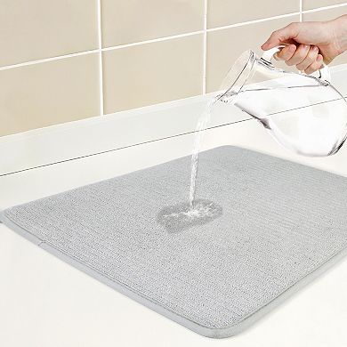 1Pc Dish Drying Mat, Absorbent Microfiber Kitchen Mat, Stone Absorbent Mat 19.7*15 in