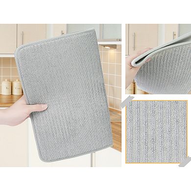 1Pc Dish Drying Mat, Absorbent Microfiber Kitchen Mat, Stone Absorbent Mat 19.7*15 in