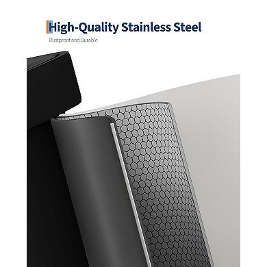 13 gal Rustproof Step-On Kitchen Trash Can with Lid, Soft-Close & Liner Rim