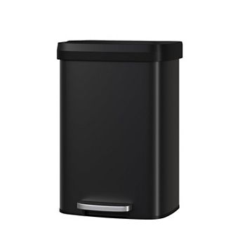 13 gal Rustproof Step-On Kitchen Trash Can with Lid, Soft-Close & Liner Rim