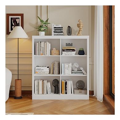 6-Cube Storage Organizer - 3-Tier Display Shelf & Modern Bookcase