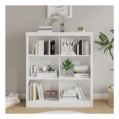 6-Cube Storage Organizer - 3-Tier Display Shelf & Modern Bookcase