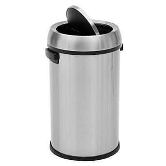 65L Stainless Steel Trash Can, 17 Gal Swing Lid Kitchen & Office Garbage Bin