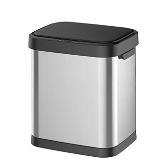8-Gal Slim Sensor Trash Can, Automatic Stainless Steel Kitchen Bin for Home & Office, Black Silver