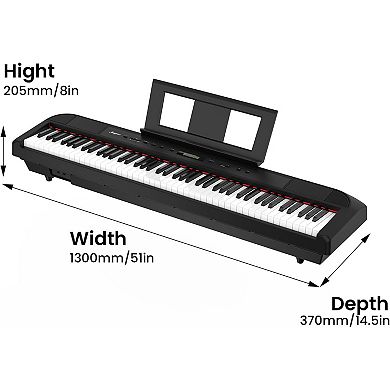 Digital Piano Set with Sustain Pedal & Headphones, Portable Keyboard for Beginners