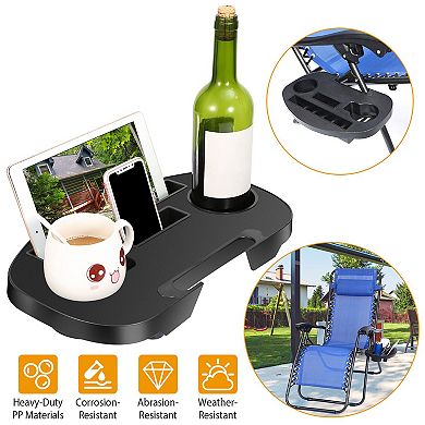 Zero Gravity Chair Cup Holder Tray Clip-On with Device Slots