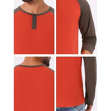 2 Packs Men's Raglan Long Sleeve Shirts Casual Baseball Henley T-Shirts