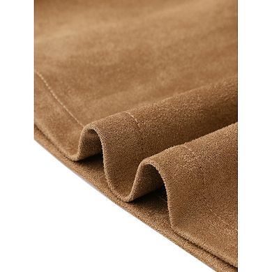 Faux Suede Cropped Jacket for Women's Collarless Long Sleeve Button Down Casual Shirt Jackets