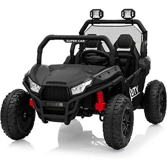 24V Ride On Car Utv 2 Seater, Off-Road Kids Electric Vehicles with Metal Frame, 20 Inch Wide Seat