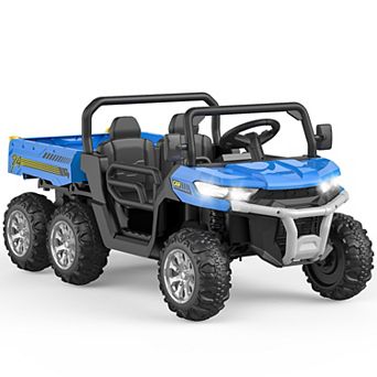 24V 2 Seater Ride On Dump Truck for Big Kids-Electric Ride On Car with Auto-Lifting Bed,4x75W Motors