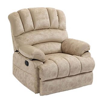 Large Manual Recliner Chair in Fabric for Living Room