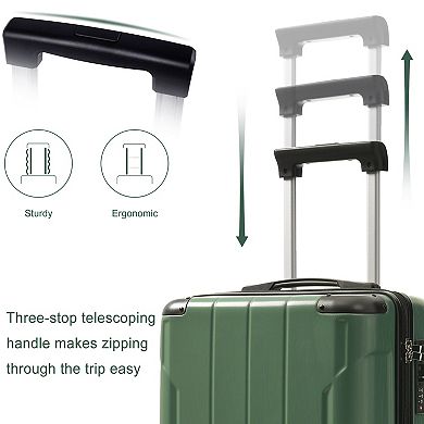 20-Inch Hardshell Carry-On Luggage, Lightweight ABS Suitcase with Spinner Wheels & TSA Lock