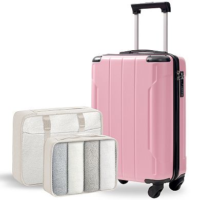 20-Inch Hardshell Carry-On Luggage, Lightweight ABS Suitcase with Spinner Wheels & TSA Lock