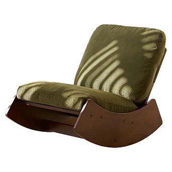 Comfort Upholstered Glider Rocking Chair with Solid Wood Frame for Bedroom and Nursery