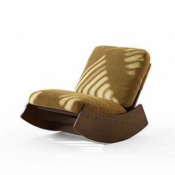 Comfort Upholstered Glider Rocking Chair with Solid Wood Frame for Bedroom and Nursery