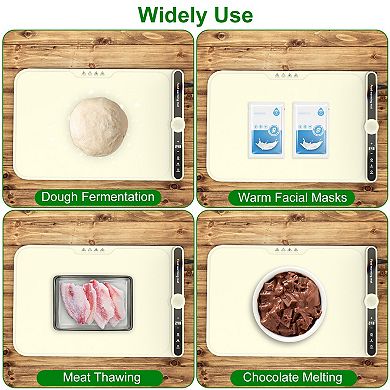 Silicone Food Warming Mat 9 Temp Levels, Timer & Auto Shut-Off