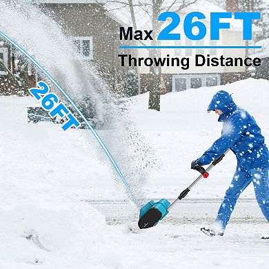 800W Cordless Snow Shovel with Battery, Gloves & Goggles