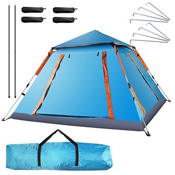 4-5 Person Camping Tent Waterproof Foldable with 2 Mesh Windows & Carry Bag