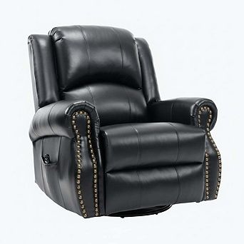 Heat Massage Manual Recliner Chair with Rocker and Swivel for Living Room