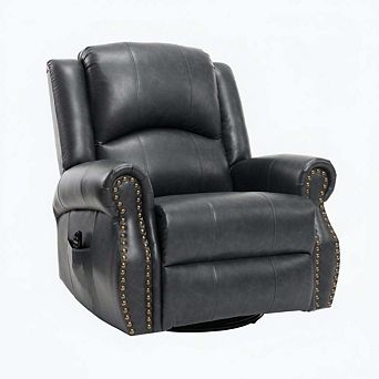 Heat Massage Manual Recliner Chair with Rocker and Swivel for Living Room