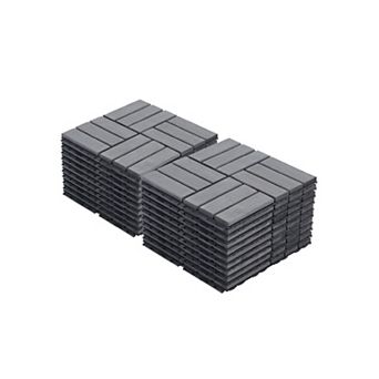 20 pc Light Gray Teak Deck Tiles, 12"x12" Interlocking Hardwood Patio Flooring Outdoor DIY Floor