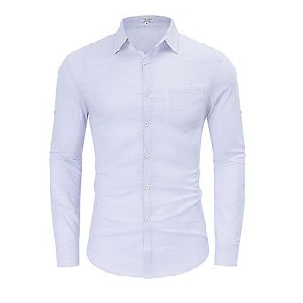 Men's Casual Long Sleeve Shirt Button Down Lightweight Shirt Top