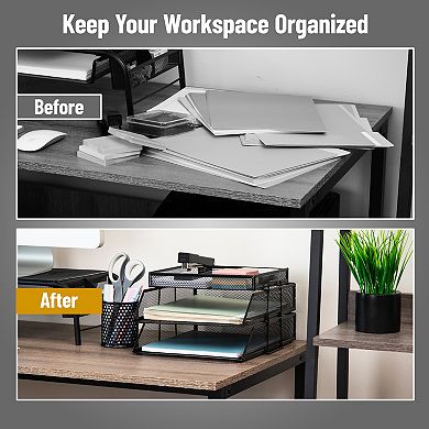 Mind Reader 2-Tier Paper Tray with Top Supply Compartment