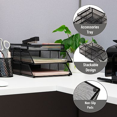 Mind Reader 2-Tier Paper Tray with Top Supply Compartment
