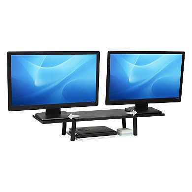 Mind Reader Extendable Dual Monitor Stand with Adjustable Desktop Riser