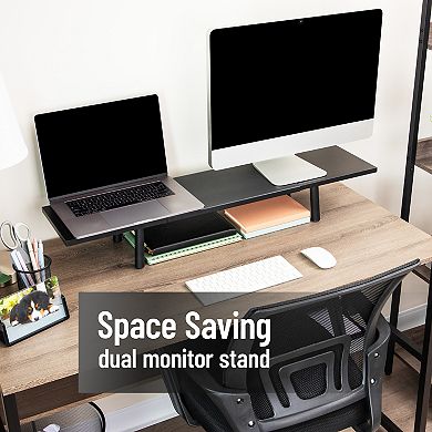 Mind Reader Extendable Dual Monitor Stand with Adjustable Desktop Riser