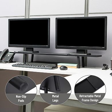 Mind Reader Extendable Dual Monitor Stand with Adjustable Desktop Riser