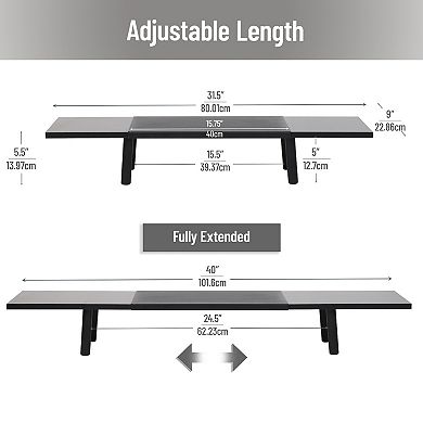 Mind Reader Extendable Dual Monitor Stand with Adjustable Desktop Riser