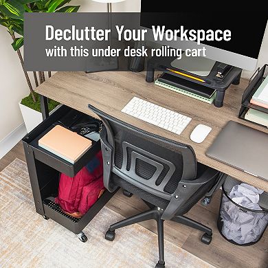 Mind Reader 2-Tier Rolling Utility Cart