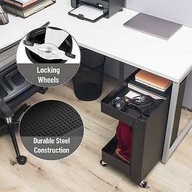 Mind Reader 2-Tier Rolling Utility Cart