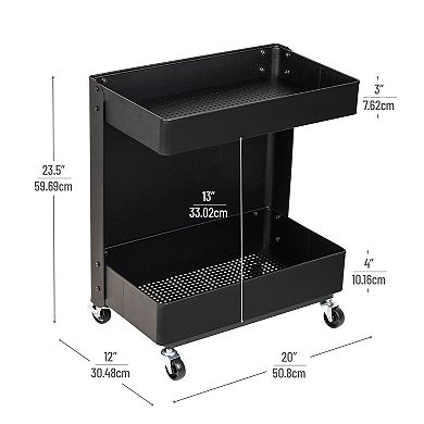 Mind Reader 2-Tier Rolling Utility Cart